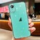 Case Cover For iPhone XR Glitter Powder TPU Phone Case(Transparent Green)