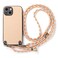 Case Cover For iPhone 6 Plus / 6s Plus Carbon Fiber Texture Leather Back Phone Case with Crossbody Strap(Khaki)