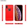 Case Cover For iPhone X / XS Carbon Fiber TPU Brushed Texture Shockproof Protective Back Cover Case(Red)