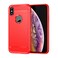 Case Cover For iPhone X / XS Carbon Fiber TPU Brushed Texture Shockproof Protective Back Cover Case(Red)
