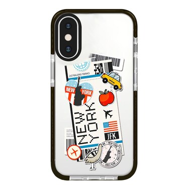 Case Cover For iPhone XS Max Simple Illustration Pattern Full Coverage Phone Case(Travel Ticket C)