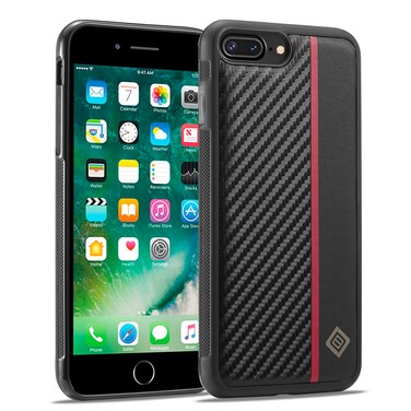 Case Cover For iPhone 7 Plus / 8 Plus LC.IMEEKE 3 in 1 Carbon Fiber Texture Shockproof Phone Case(Black)