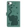 Case Cover For iPhone SE 2022 / 2020 Cartoon Elephant Embossed Leather Phone Case(Green)