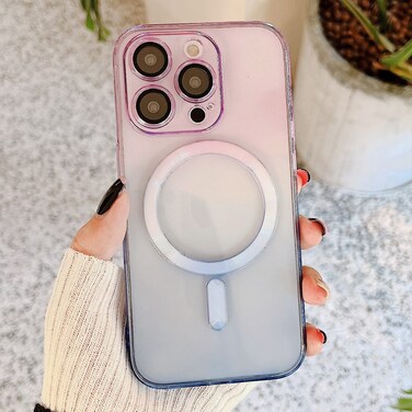 Case Cover For iPhone 11 Pro Max MagSafe Magnetic TPU + Acrylic Gradient Color Phone Case(Purple Blue)