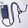 Case Cover For iPhone 11 Pro Max Crossbody Lanyard Elastic Silicone Card Holder Phone Case(Dark Blue)