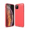 Case Cover For iPhone 11 Pro Max Brushed Texture Carbon Fiber TPU Case for  iPhone 11 Pro Max(Red)