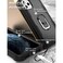 Case Cover For iPhone 11 Pro Max PC + Rubber 3-layers Shockproof Protective Case with Rotating Holder (Black)