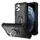 Case Cover For iPhone 11 Pro Max PC + Rubber 3-layers Shockproof Protective Case with Rotating Holder (Black)