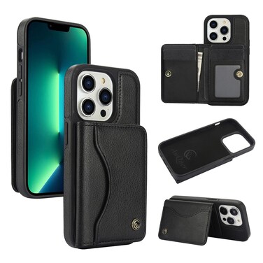 Case Cover For iPhone 11 Pro Max AwQuer Horizontal Flip Card Bag Holder Leather Phone Case(Black)