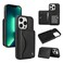 Case Cover For iPhone 11 Pro Max AwQuer Horizontal Flip Card Bag Holder Leather Phone Case(Black)