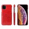 Case Cover For iPhone 11 Pro Max Fierre Shann Retro Oil Wax Texture PU Leather Case with Card Slots (Red)