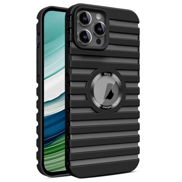 Case Cover For iPhone 11 Pro Max Hollow Heat Dissipation MagSafe Magnetic PC Phone Case(Black)