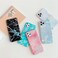 Case Cover For iPhone 11 Pro Max TPU Glossy laser Marble IMD Colorful Mobile Phone Case(Black)