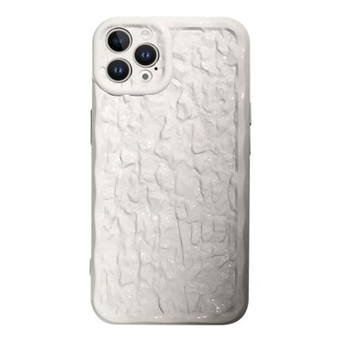 Case Cover For iPhone 11 Pro Max Electroplated 3D Stone Texture TPU Phone Case(White)