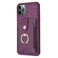 Case Cover For iPhone 11 Pro Max BF27 Metal Ring Card Bag Holder Phone Case(Dark Purple)