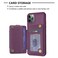 Case Cover For iPhone 11 Pro Max BF27 Metal Ring Card Bag Holder Phone Case(Dark Purple)