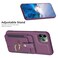 Case Cover For iPhone 11 Pro Max BF27 Metal Ring Card Bag Holder Phone Case(Dark Purple)