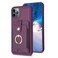 Case Cover For iPhone 11 Pro Max BF27 Metal Ring Card Bag Holder Phone Case(Dark Purple)