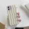 Case Cover For iPhone 11 Pro Max Skin Feel 3D Water Wave Texture Phone Case(White)