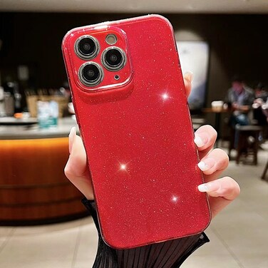 Case Cover For  iPhone 11 Pro Max Jelly Glitter Solid Color TPU Phone Case(Red)