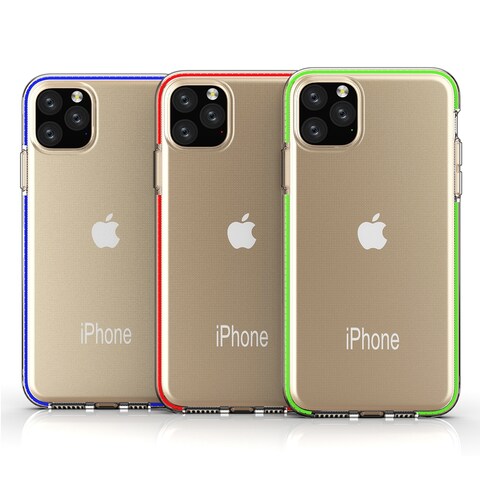 Case Cover For iPhone 11 Pro Max TPU Two-color Drop-proof Protective Case(White)