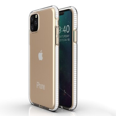 Case Cover For iPhone 11 Pro Max TPU Two-color Drop-proof Protective Case(White)