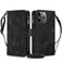 Case Cover For iPhone 11 Pro Max Dream 9-Card Zipper Wallet RFID Leather Phone Case with Lanyard(Black)