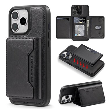 Case Cover For iPhone 11 Pro Max Shield Multi-functional MagSafe Card Bag Phone Case(Black)