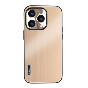Case Cover For iPhone 11 Pro Max PC Hybrid Aluminum Alloy Brushed Shockproof Phone Case(Gold)