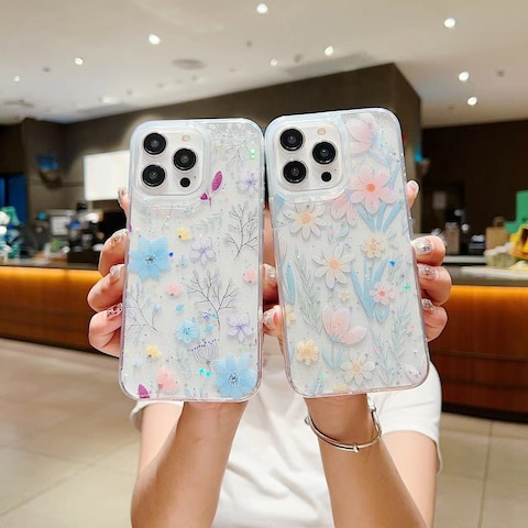 Case Cover For iPhone 11 Pro Max Fresh Small Floral Epoxy TPU Phone Case(D03 Floral Pink)