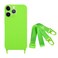 Case Cover For iPhone 11 Pro Max Fine Hole Silicone Phone Case with Lanyard(Green)