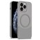 Case Cover For iPhone 11 Pro Max Dual Color Stitching MagSafe Magnetic PC Phone Case(Grey)