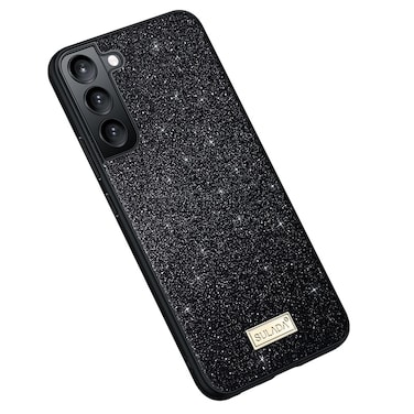 Case Cover For Samsung Galaxy S23 5G SULADA Glittery TPU Hybrid Handmade Leather Phone Case(Black)
