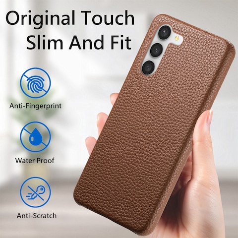 Case Cover For Samsung Galaxy S23 5G Litchi Oil Edge Leather Back Phone Case(Brown)