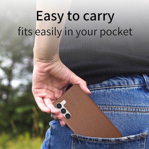 Case Cover For Samsung Galaxy S23 5G Litchi Oil Edge Leather Back Phone Case(Brown)