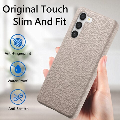 Case Cover For Samsung Galaxy S23 5G Litchi Oil Edge Leather Back Phone Case(Khaki)