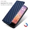 Case Cover For Samsung Galaxy S23 5G Cubic Grid Texture Flip Leather Phone Case(Blue)