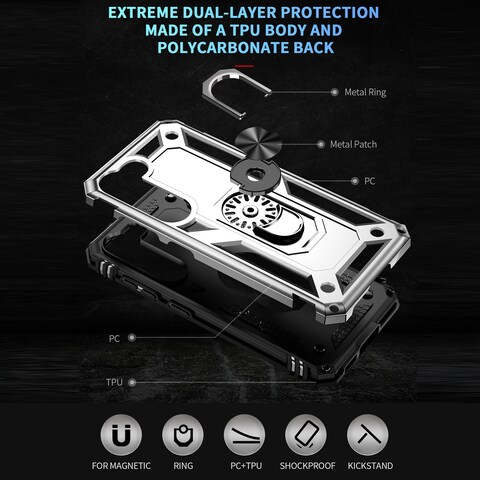 Case Cover For Samsung Galaxy S23 5G Shockproof TPU + PC Phone Case(Silver)