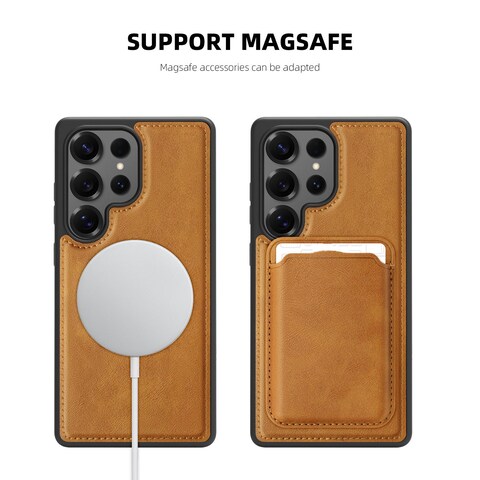 Case Cover For Samsung Galaxy S23 5G Pindun MagSafe Card Slot Leather Back Phone case(Blue)