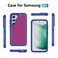 Case Cover For Samsung Galaxy S23 5G Guard Frosted Double Layer Phone Case(Blue+Rose Red)