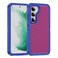 Case Cover For Samsung Galaxy S23 5G Guard Frosted Double Layer Phone Case(Blue+Rose Red)