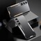 Case Cover For Samsung Galaxy S23 5G Blade Series TPU Hybrid Metal Phone Case(Blue)