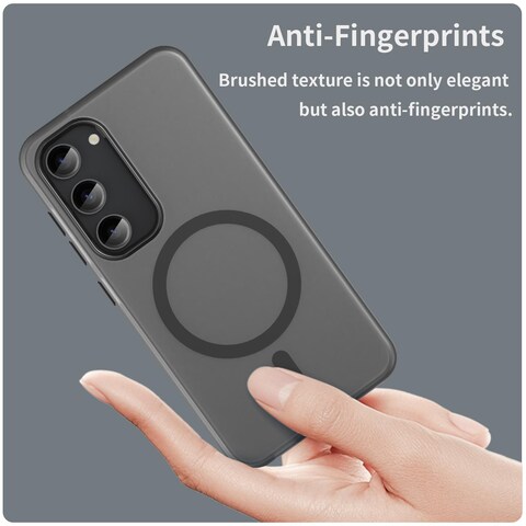 Case Cover For Samsung Galaxy S23 5G MagSafe Frosted Translucent TPU + PC Full Coverage Phone Case(Black)