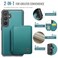 Case Cover For Samsung Galaxy S24+ 5G JEEHOOD J05 Business Magnetic Style RFID Leather Phone Case(Blue Green)
