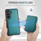Case Cover For Samsung Galaxy S24+ 5G JEEHOOD J05 Business Magnetic Style RFID Leather Phone Case(Blue Green)