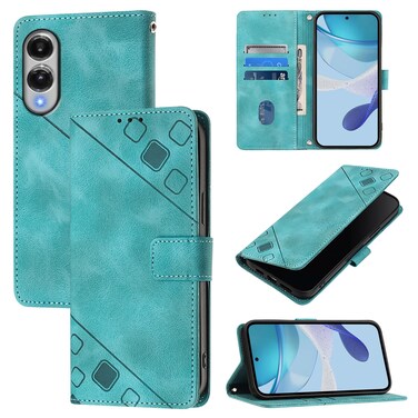 Case Cover For Samsung Galaxy S25 Edge 5G Skin-feel Embossed Leather Phone Case(Green)