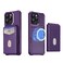 Case Cover For iPhone 11 Pro 2-in-1 Magnetic Wallet MagSafe Leather Back Phone Case(Purple)