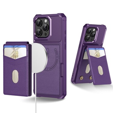 Case Cover For iPhone 11 Pro 2-in-1 Magnetic Wallet MagSafe Leather Back Phone Case(Purple)