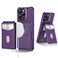 Case Cover For iPhone 11 Pro 2-in-1 Magnetic Wallet MagSafe Leather Back Phone Case(Purple)