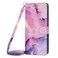 Case Cover For iPhone 11 Pro Crossbody Painted Marble Pattern Leather Phone Case (Purple)